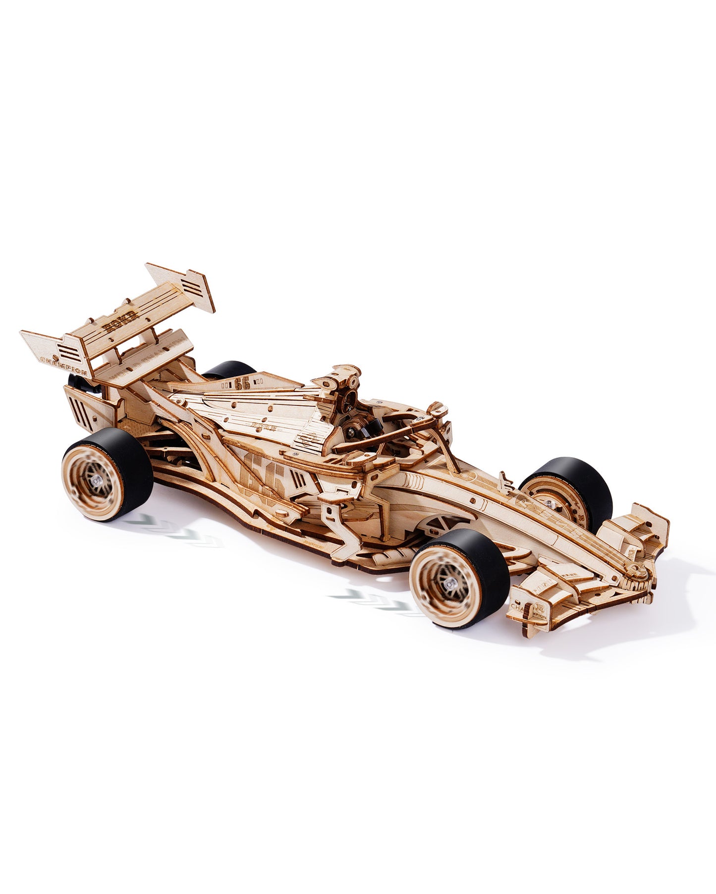 ROBOTIME 3D Wooden Puzzle Racing Car Model Kits With Mechanical Roaring Engine