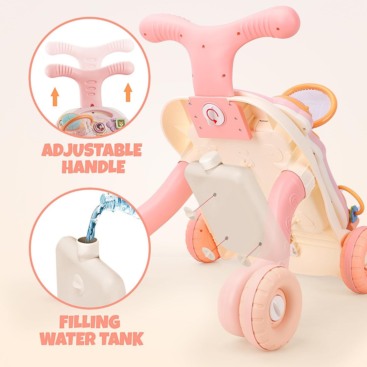 Children's Music Pink Gliding Walker, The Perfect Toy For Young Children