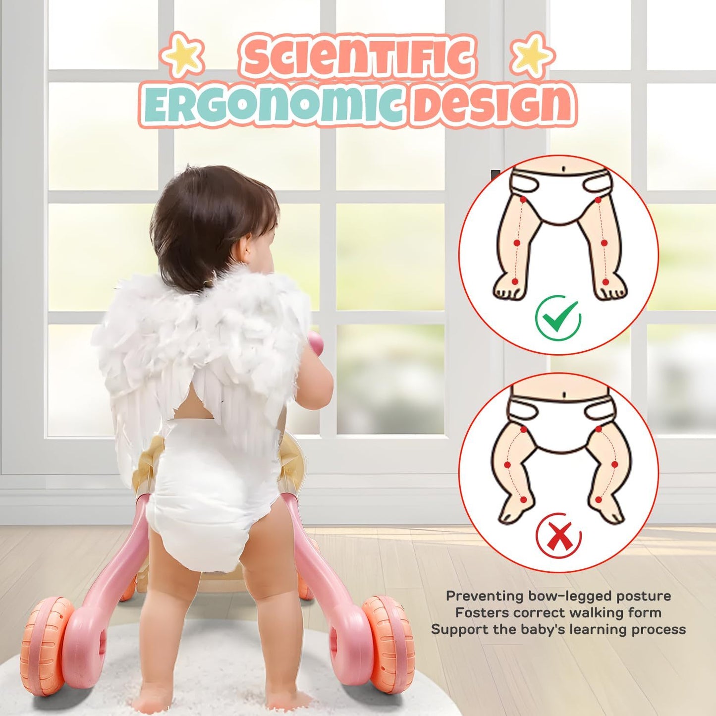 Children's Music Pink Gliding Walker, The Perfect Toy For Young Children