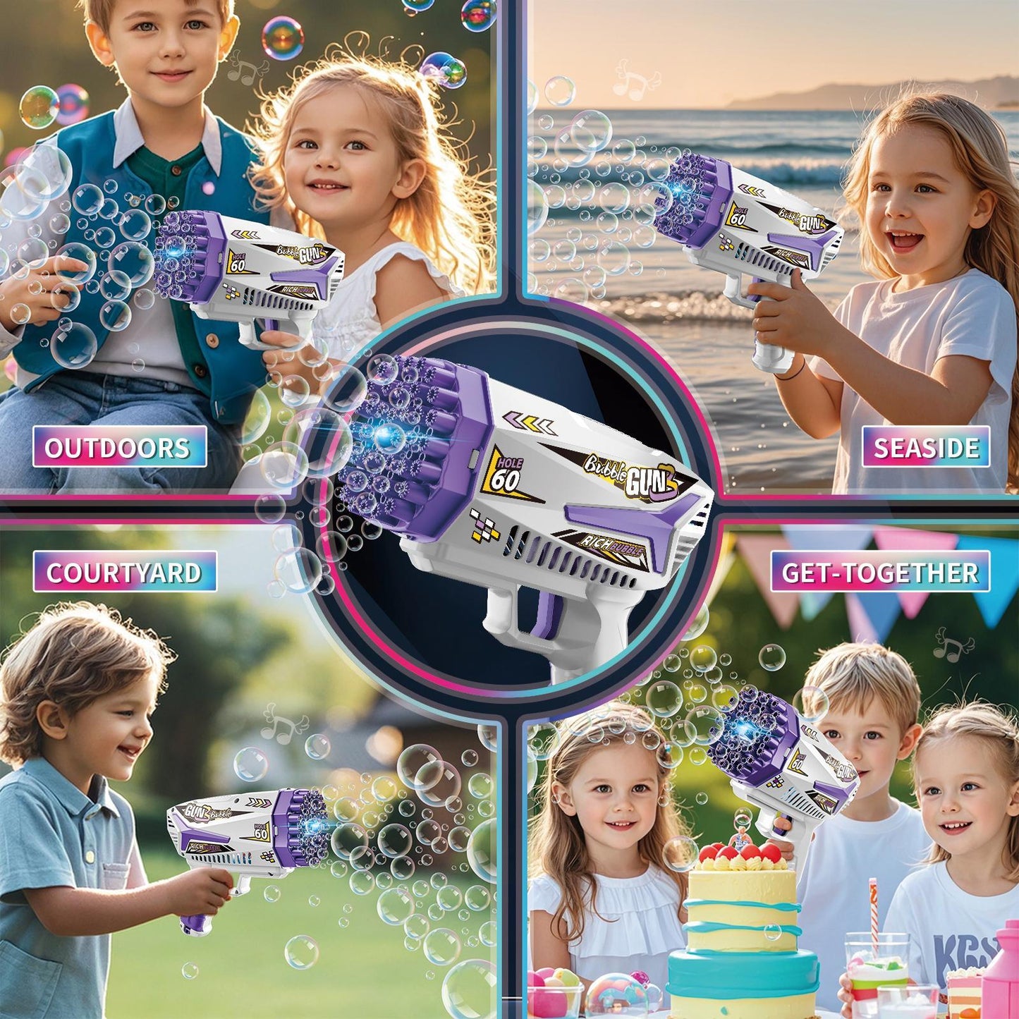 Bubble Gun - Suitable For Outdoor Play And Parties, Enjoy Bubble Fun At Any Time