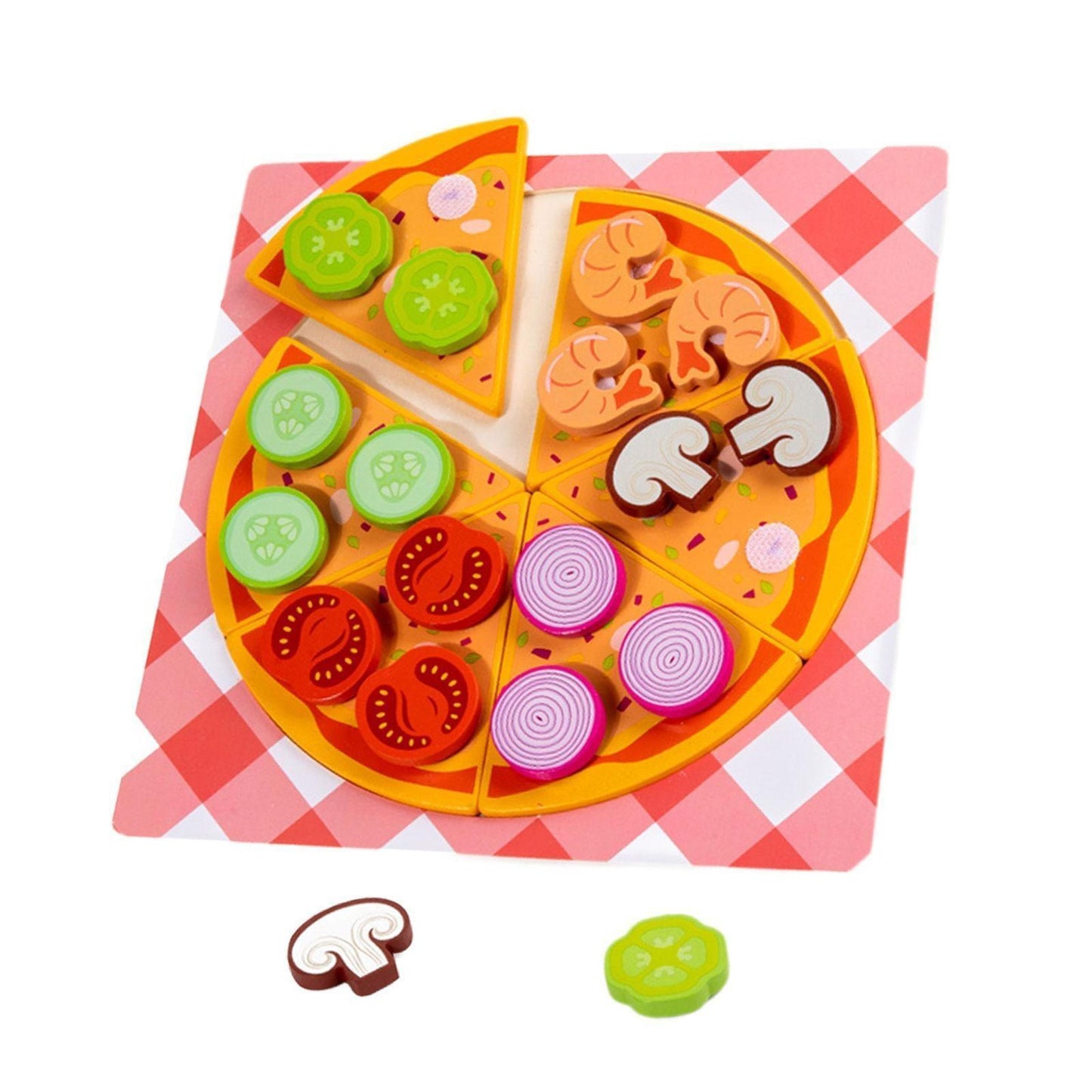 Children's Pizza Building Blocks, Educational Toys, Cute Food Shapes, Creative Assembly Gifts, Improve Concentration, Safe And Environmentally Friendly, Parent-child Interactive Early Childhood Educat